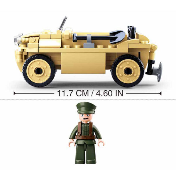 Bouwsteentjes Amfibievoertuig Sluban Army WWII model size