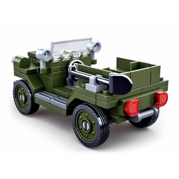 Bouwsteentjes m38 b0682 sluban army wwii gaz 67 terreinwagen model back