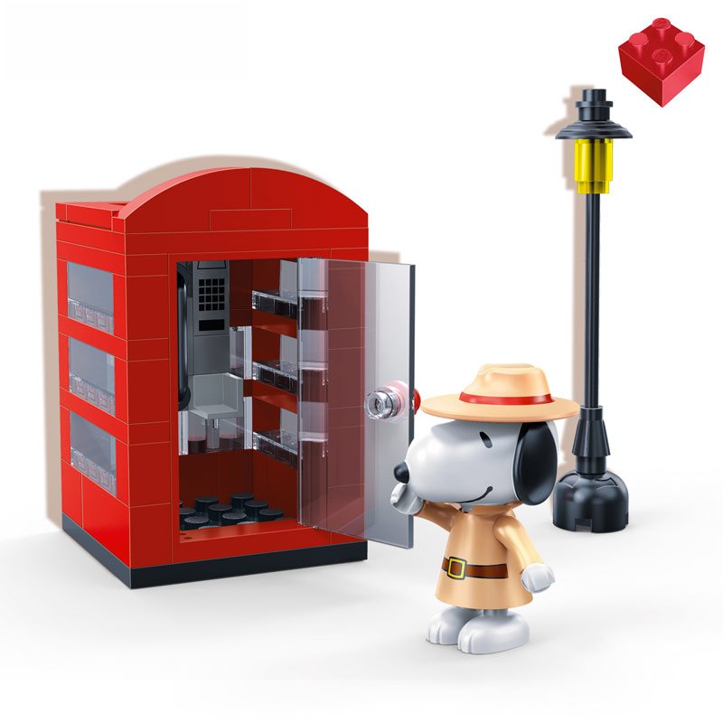 Bouwsteentjes BanBao Peanuts Snoopy telefooncel model