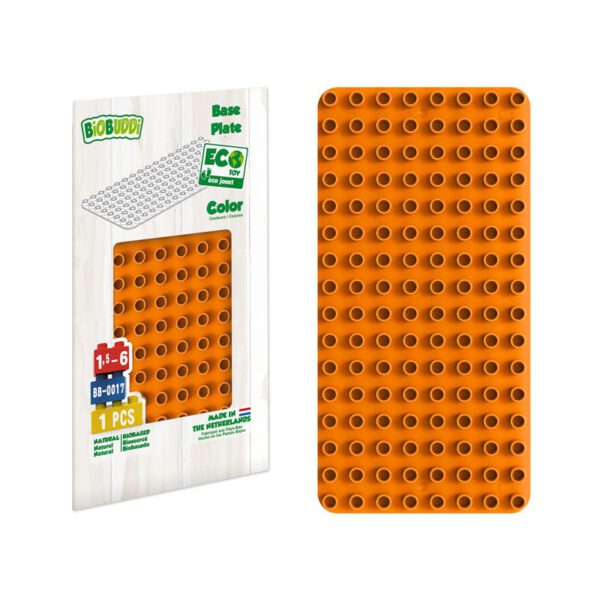 Bouwsteentjes biobuddi bb 0017 oranje verpakking basisplaat