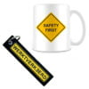 Combideal WERKTVERKEERD sleutelhanger en SAFETY FIRST mok